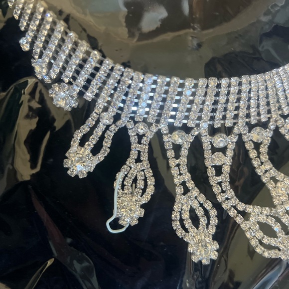 Rhinestone Necklace with Matching Earrings - Picture 4 of 5